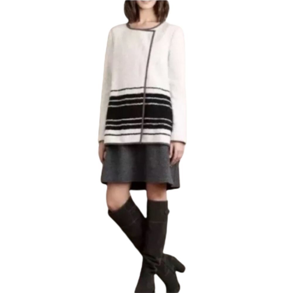 Anthropologie Elevenses Ardsley Wool Blend High Low Jacket L